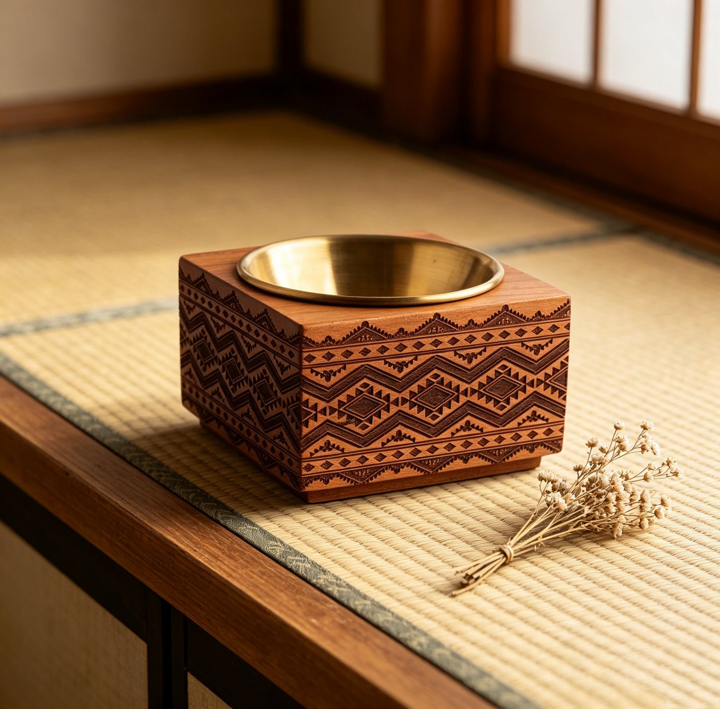 TS Walnut Incense Burner Customized Patterns Morning Ritual