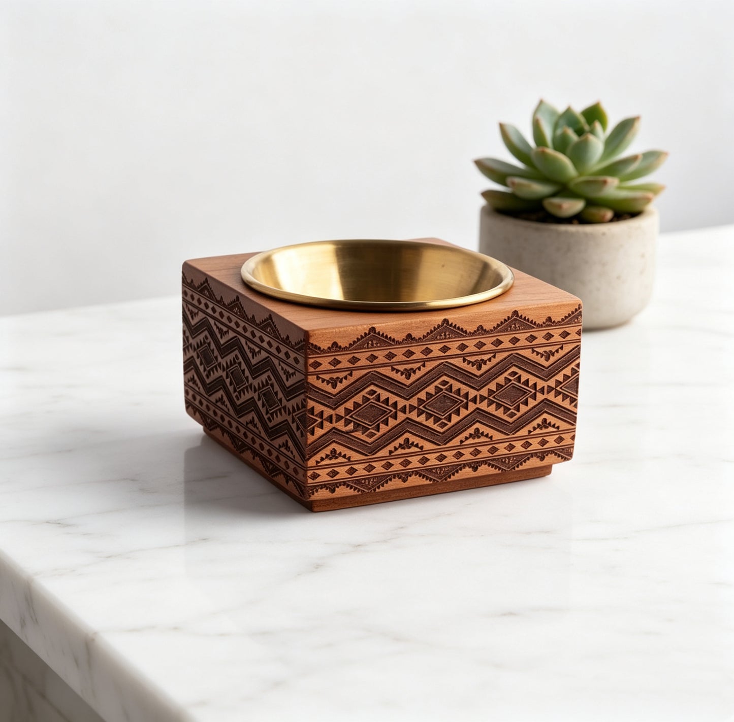 TS Walnut Incense Burner Customized Patterns Morning Ritual