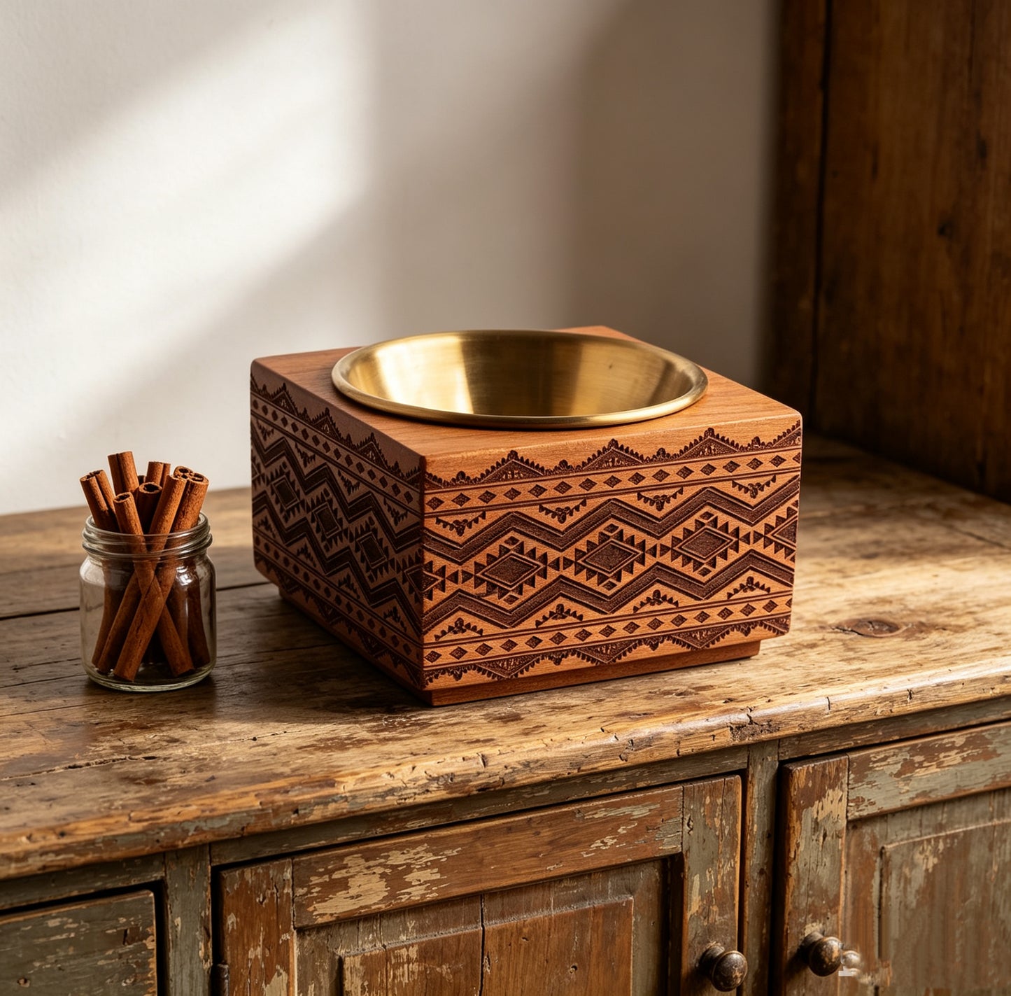 TS Walnut Incense Burner Customized Patterns Morning Ritual