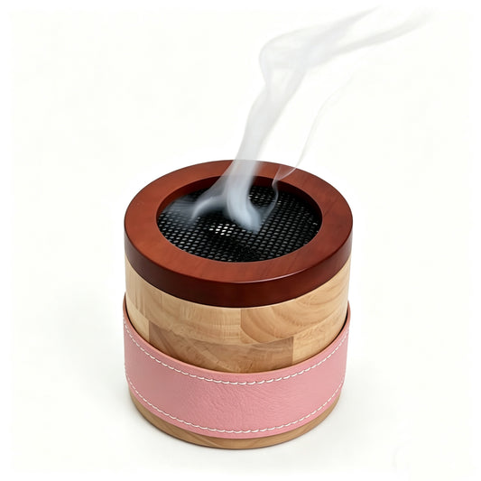 TS Wooden Oud Burner Customized Leather Color Business Travelers