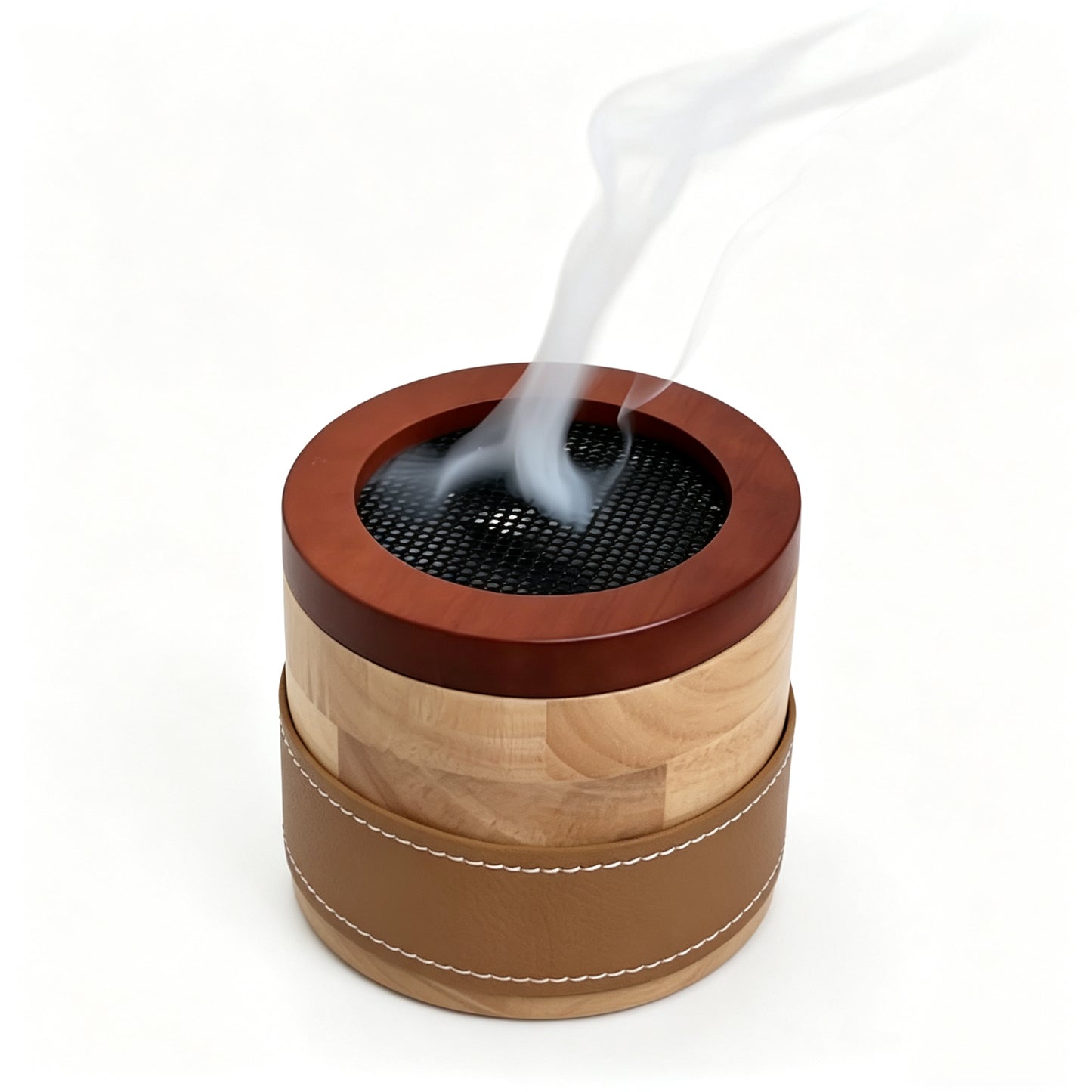 TS Wooden Oud Burner Customized Leather Color Business Travelers