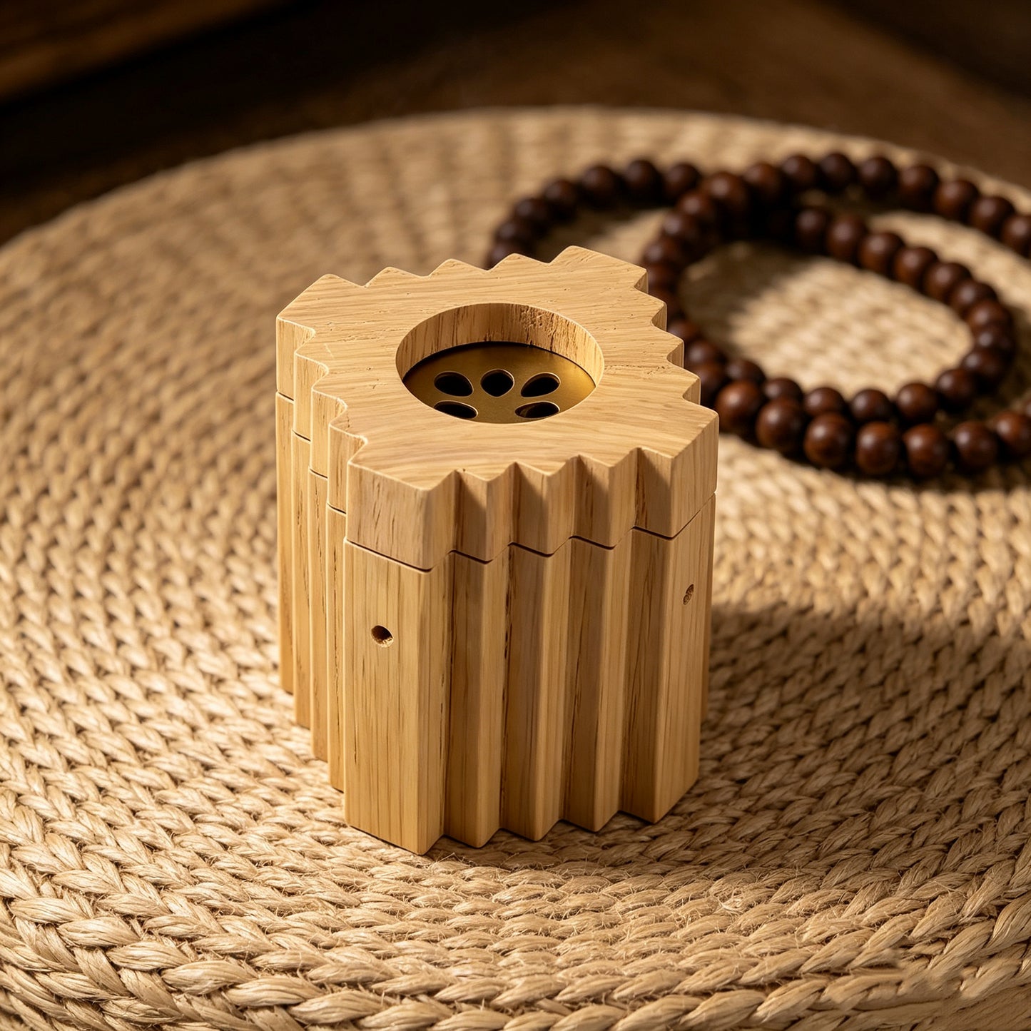 TS Exquisite Handcrafted Royal Wooden Agarwood Incense Burner, Adorned with Ccarved Designs.