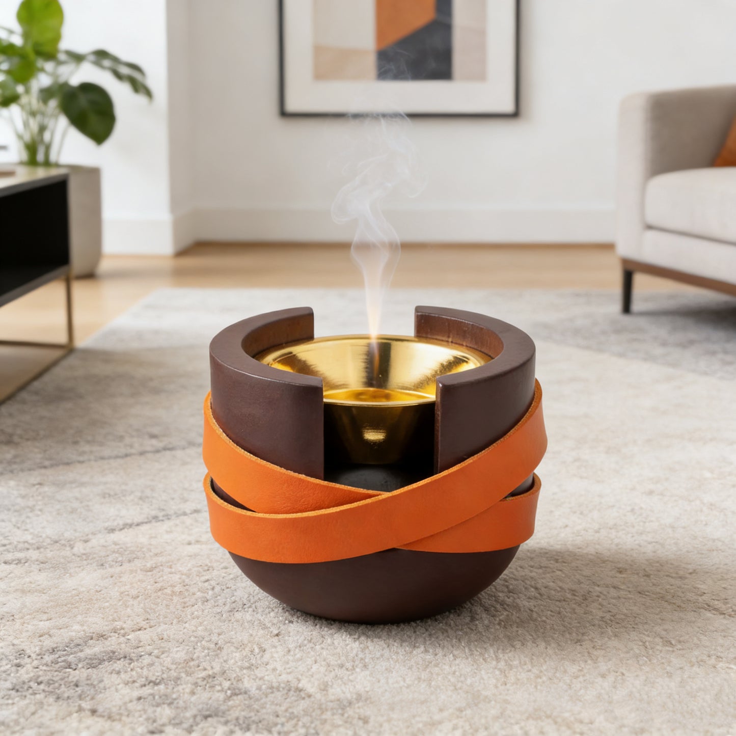 TS U shape MUBKHAR wooden Material With Leather for Home Use
