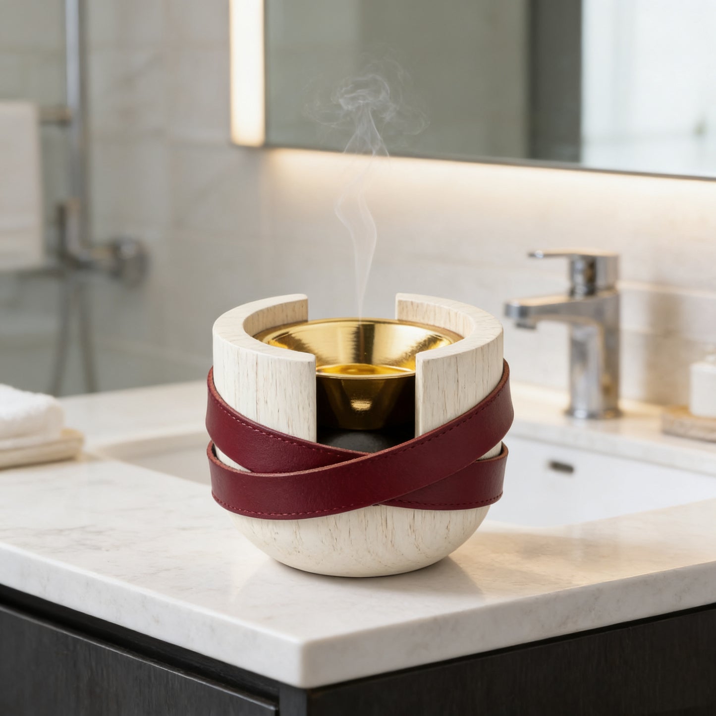 TS U shape MUBKHAR wooden Material With Leather for Home Use