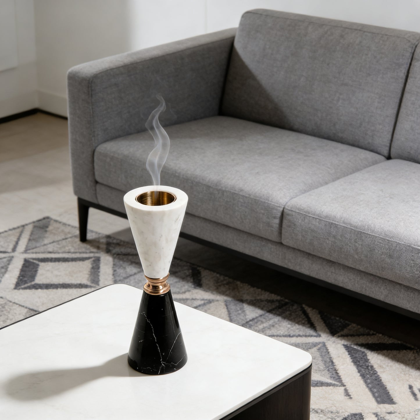 TS Luxury Marble Mosaic Bakhoor Burner With Metal for Home Use