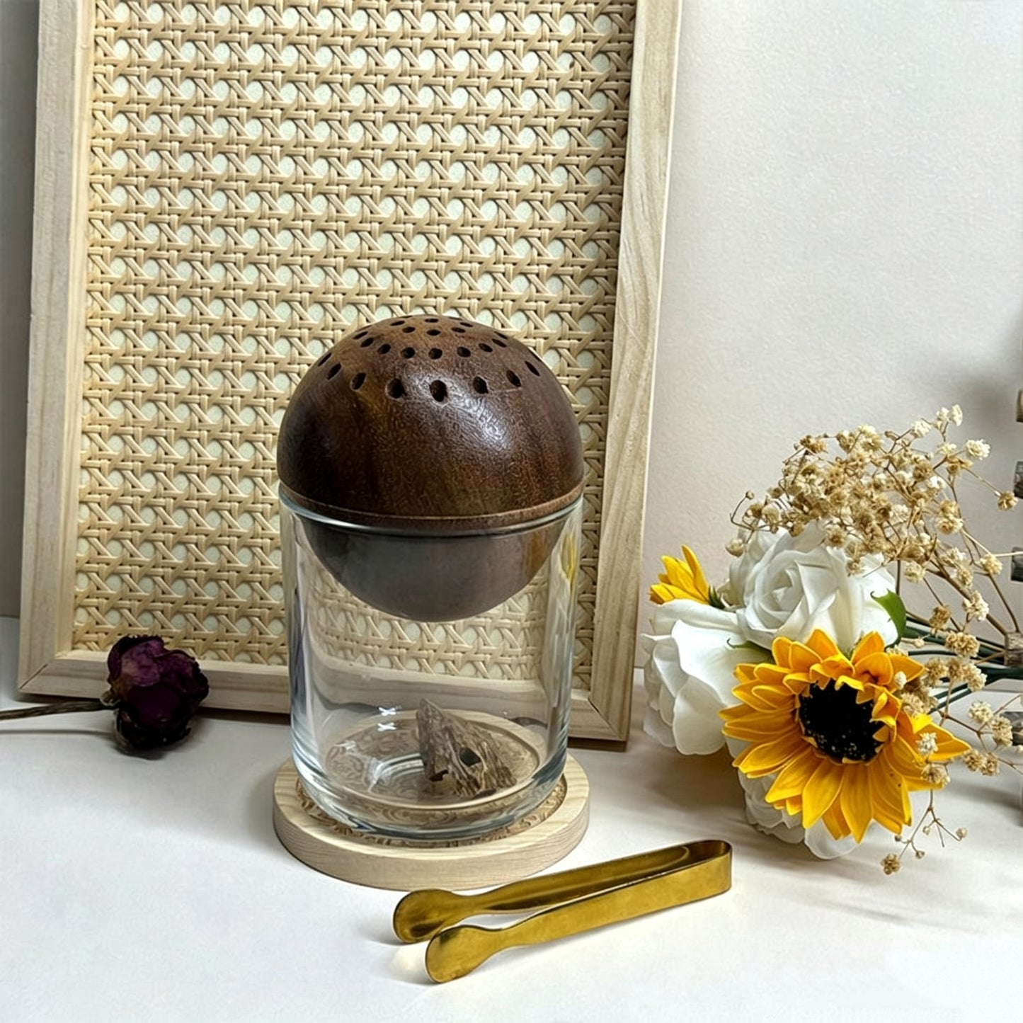 TS Bakhoor Burner Paired with Glass