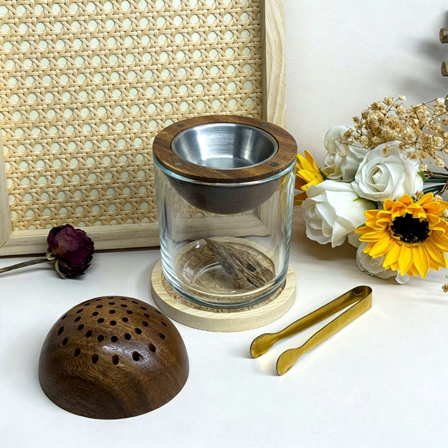 TS Bakhoor Burner Paired with Glass