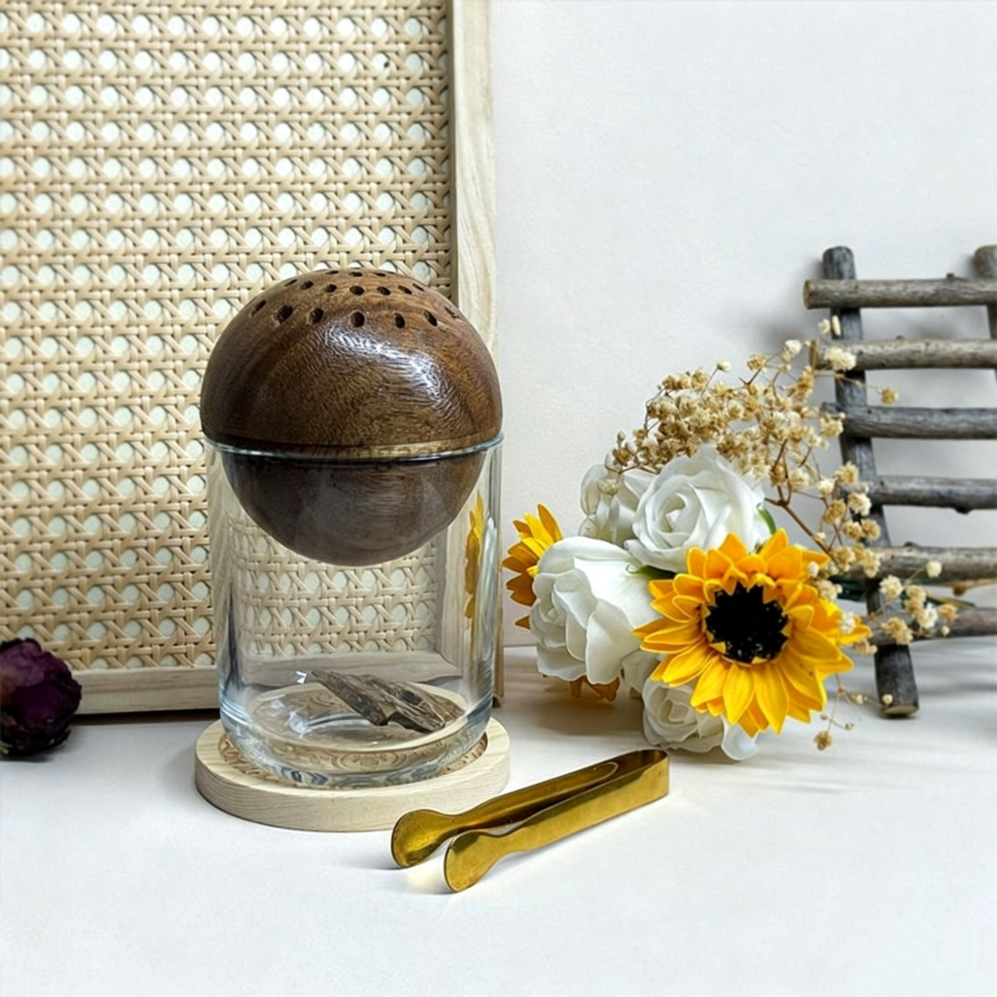 TS Bakhoor Burner Paired with Glass