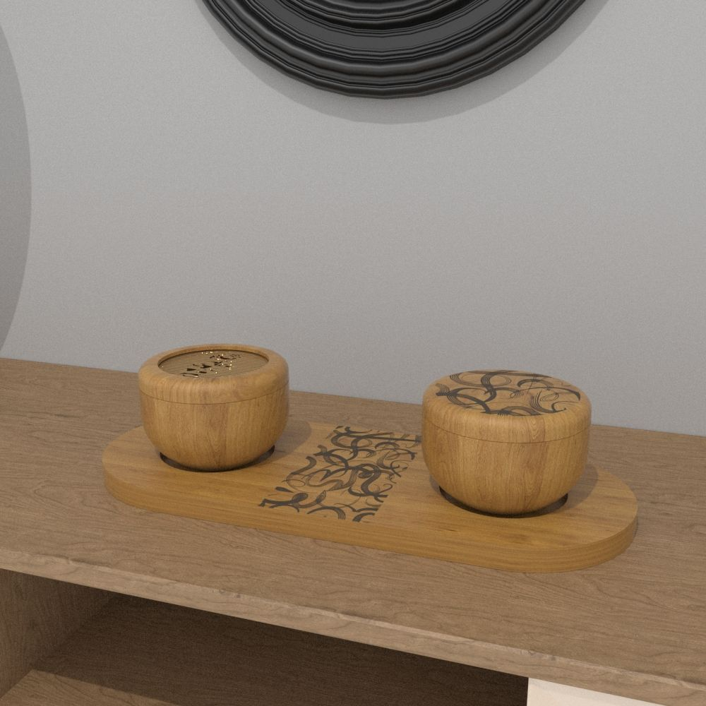 TS Wooden MUBKHAR Burner Set For Home Family Gathering